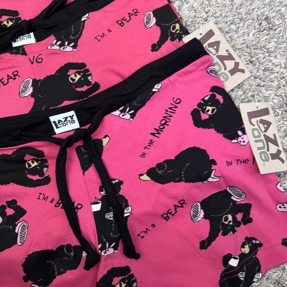 Lot of 3 NWT Lazy One Im a bear in the Morning print Juniors Boxers Size Small - Picture 2 of 4